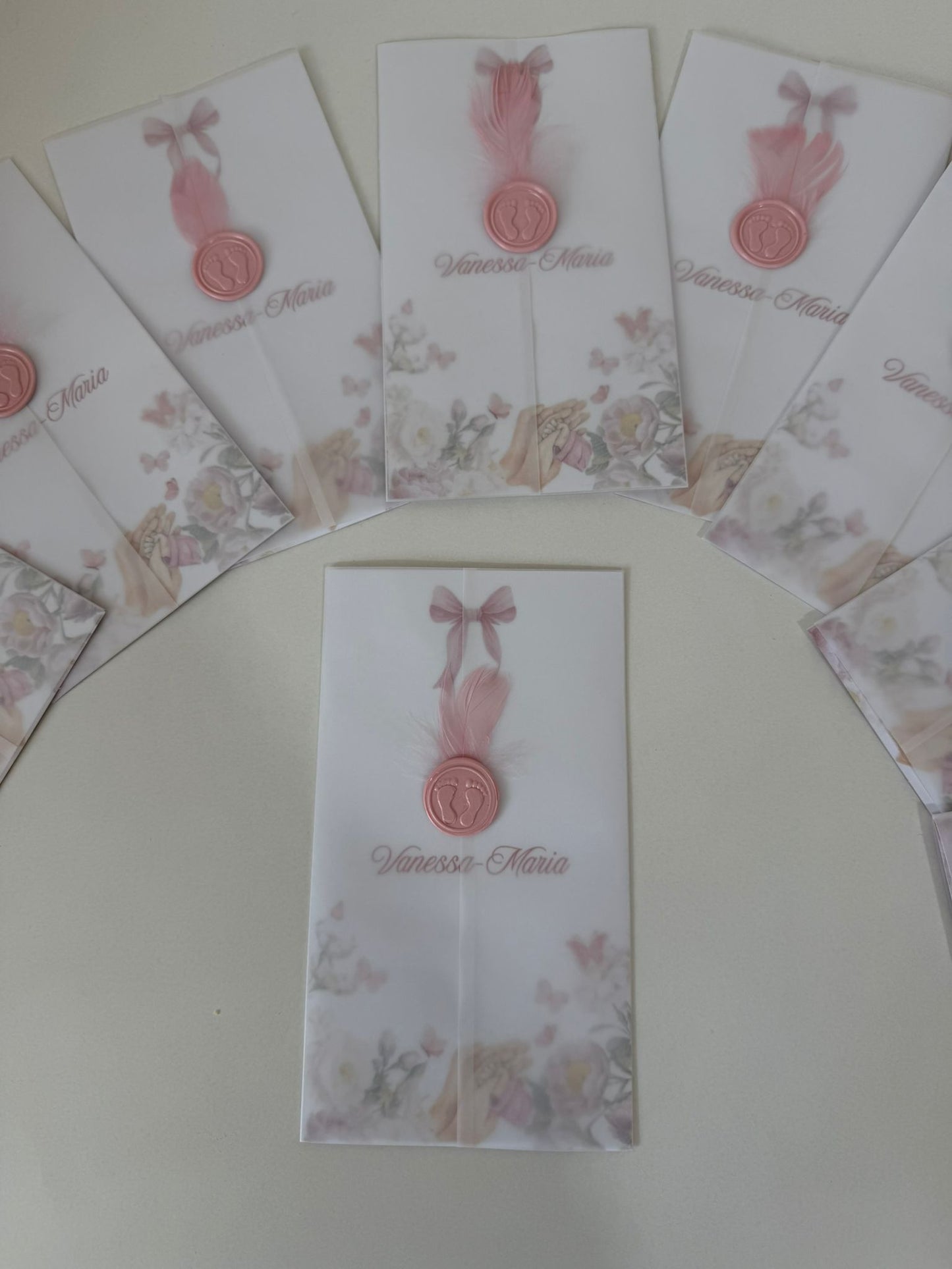 Invitatie botez in foaie de calc si sigiliu