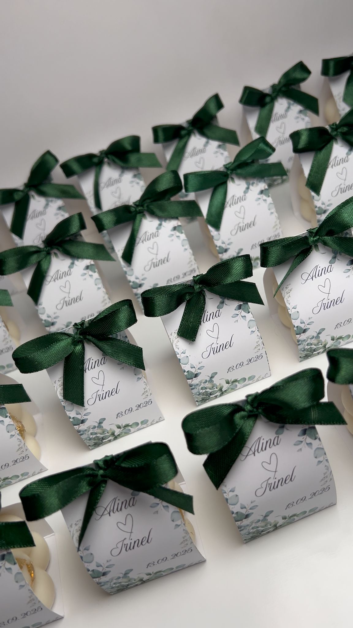 Marturie lumanare bubble|cartonas personalizat