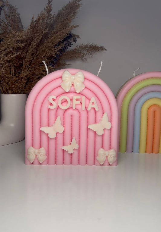 Lumanare curcubeu personalizat